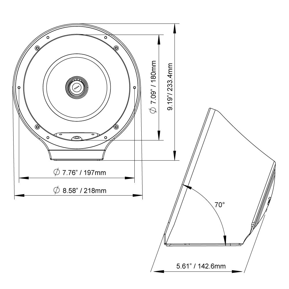 DS18 NXL-JS8 Red Flat Mount POD Universal Enclosure 8 Inch for Jet Ski Marine Jeep UTV ATV Pair No Speaker - View 9 of 9