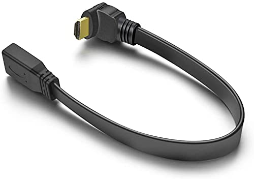 URWOOW HDMI Extension Cable High Speed 90 Degree Male to Female 1FT Gold Plated HDMI Extender Wire Cord - View 6 of 7