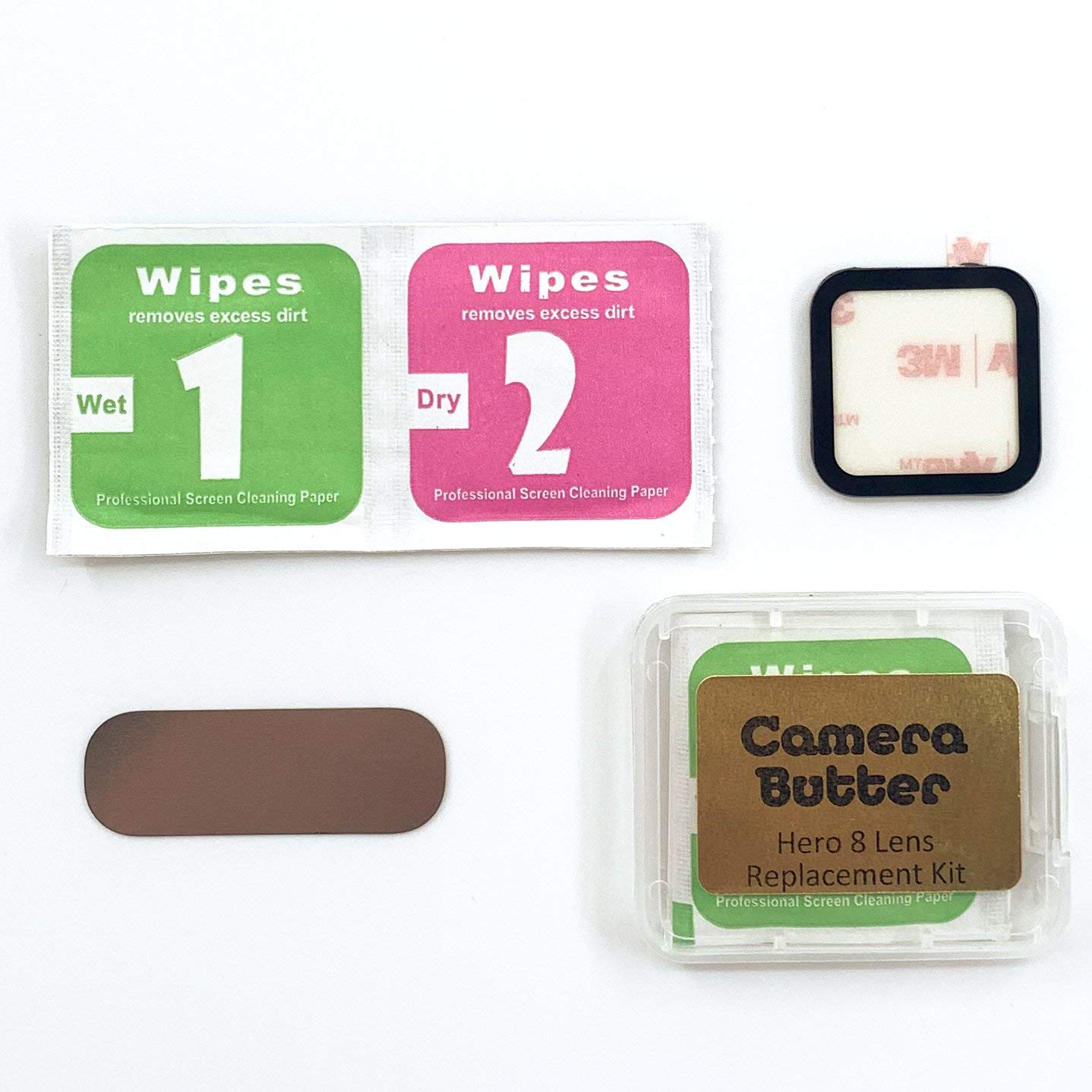 Camera Butter CAMERA BUTTER Lens Replacement Kit for GoPro Hero 8 Black - Easy Glass Lens Fix