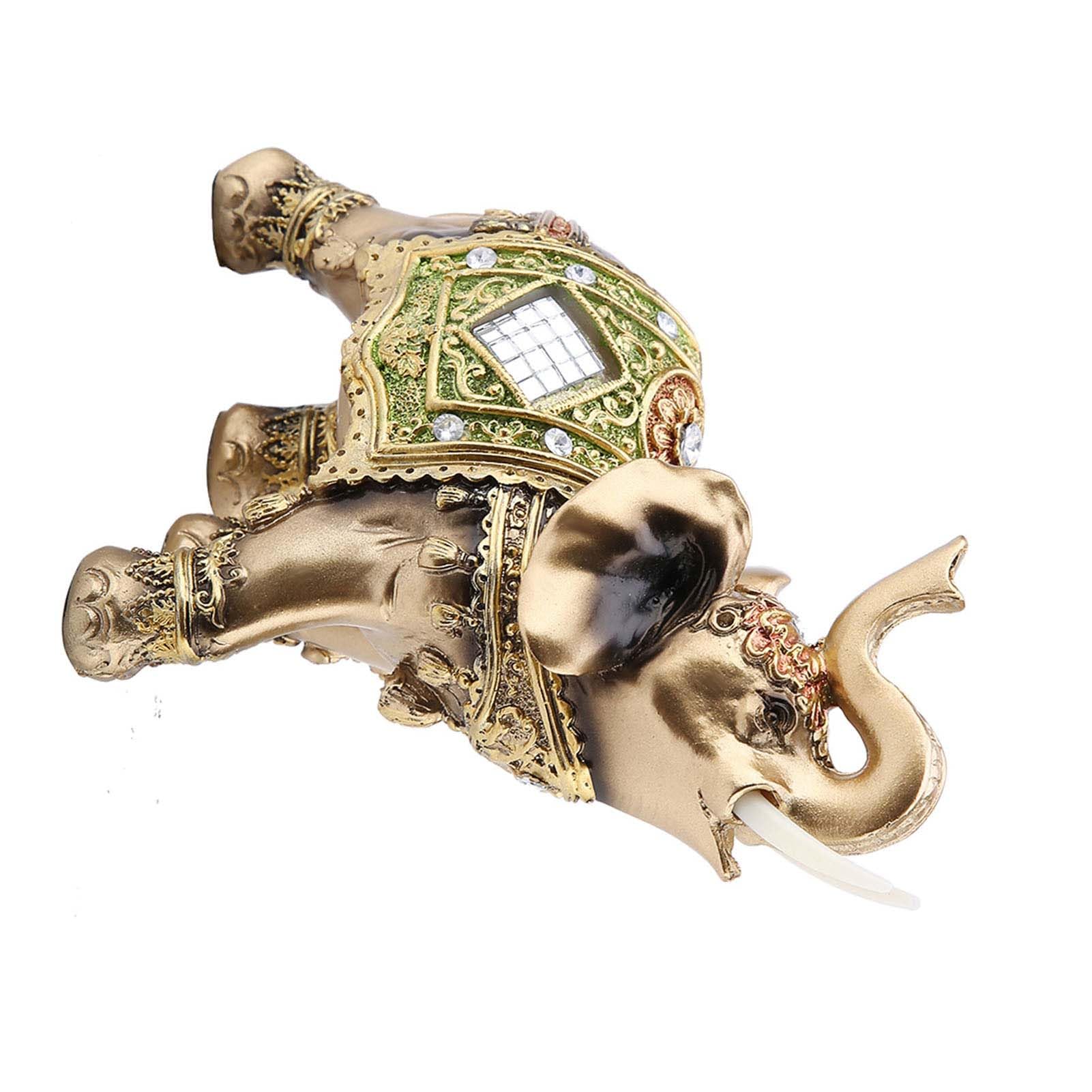 Hilitand Lucky Feng Shui Green Elephant Statue Sculpture for Home Office Hotel Cafe Wealth Figurine Gift - View 4 of 9