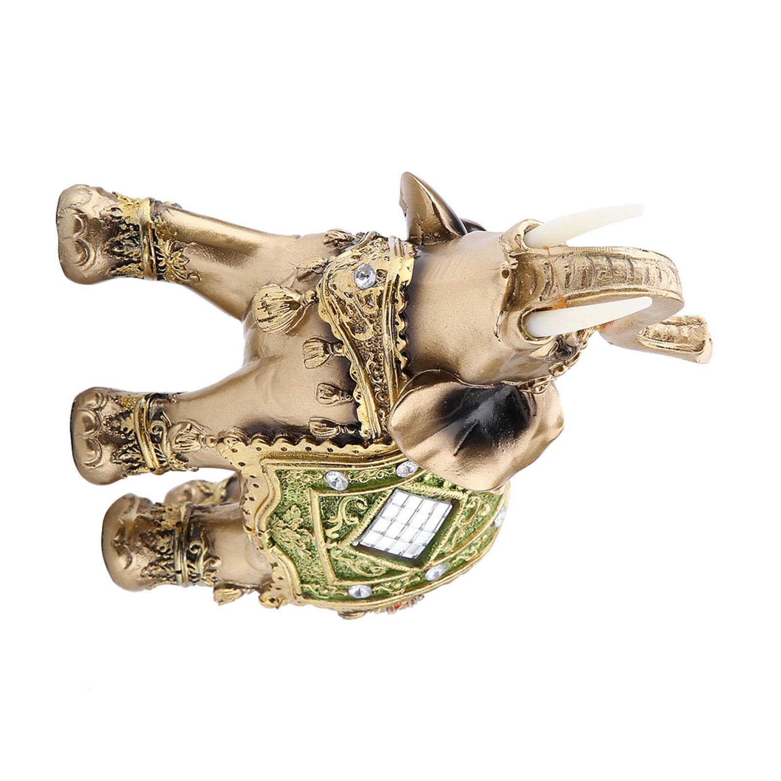 Hilitand Lucky Feng Shui Green Elephant Statue Sculpture for Home Office Hotel Cafe Wealth Figurine Gift - View 6 of 9