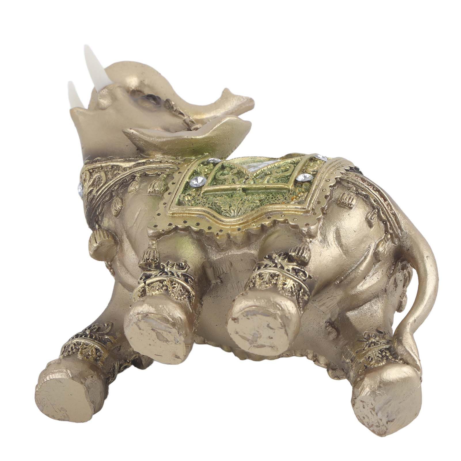 Hilitand Lucky Feng Shui Green Elephant Statue Sculpture for Home Office Hotel Cafe Wealth Figurine Gift