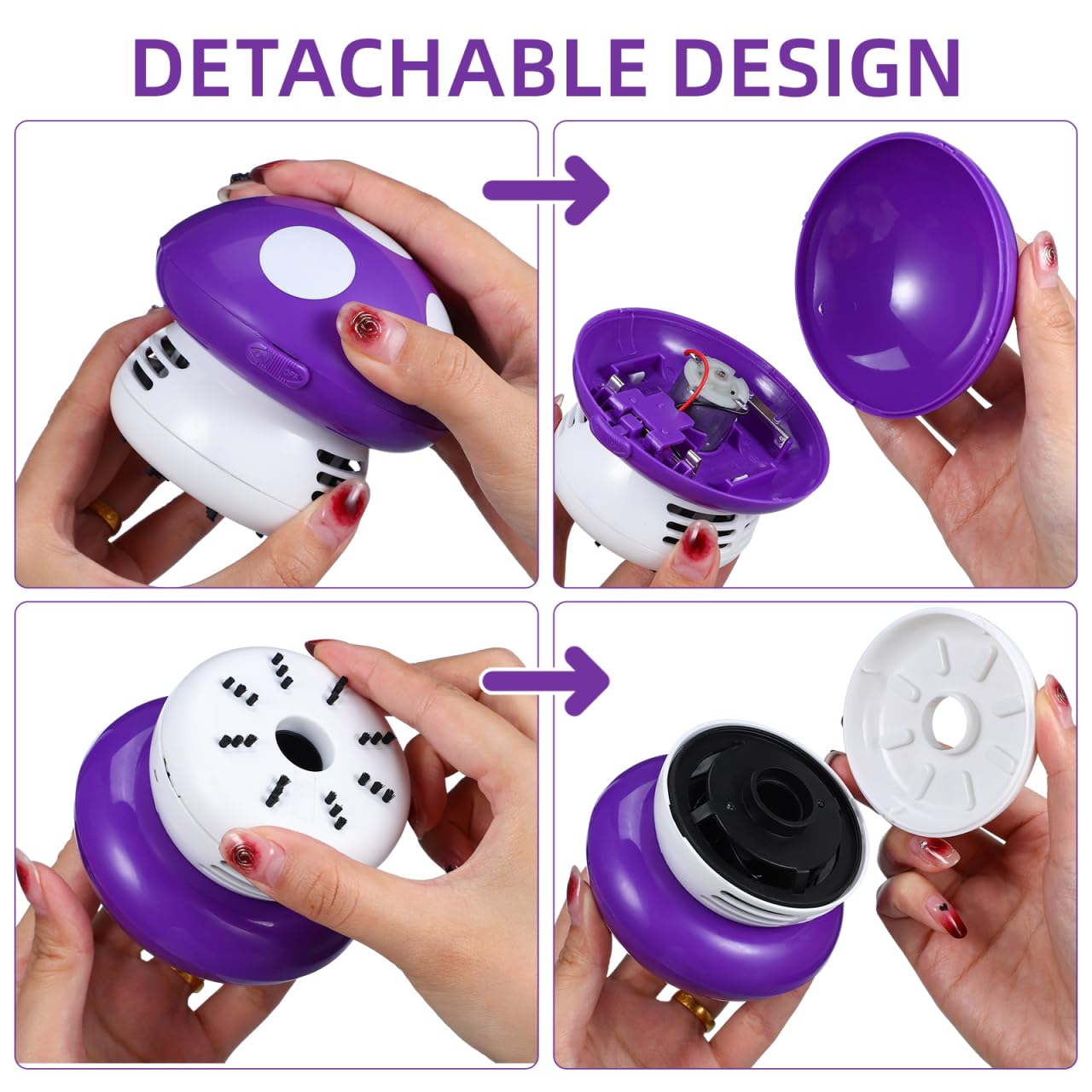 VOSAREA Mini Tabletop Vacuum Cleaner for Crumbs and Pet Hair Ideal for Home Office Kitchen and Car Cleaning - View 6 of 9