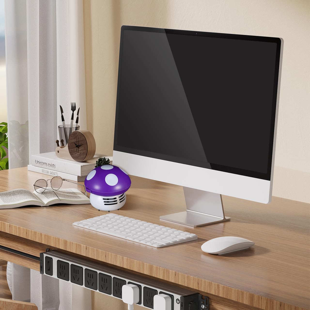 VOSAREA Mini Tabletop Vacuum Cleaner for Crumbs and Pet Hair Ideal for Home Office Kitchen and Car Cleaning - View 7 of 9