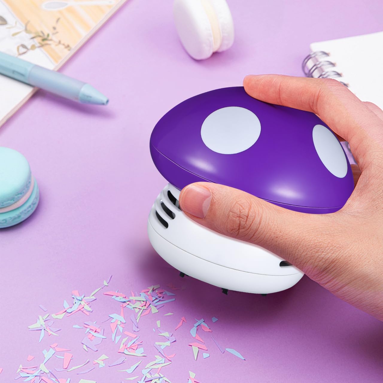 VOSAREA Mini Tabletop Vacuum Cleaner for Crumbs and Pet Hair Ideal for Home Office Kitchen and Car Cleaning - View 9 of 9