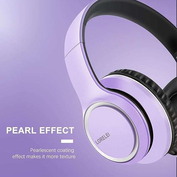 LORELEI LORELEI X8 Over-Ear Wired Headphones: Lightweight, Foldable, Tangle-Free with Microphone for Smartphones & Tablets (Dark Purple) - View 5 of 9