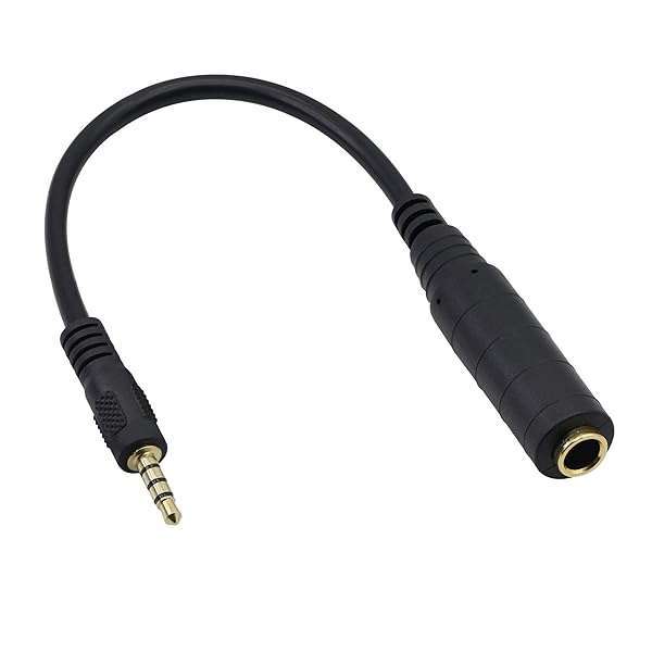 GINTOOYUN "1/4" to 1/8" Audio Adapter: 6.35mm Stereo Jack to 3.5mm TRRS for Guitars, Amplifiers & Home Theater" - View 4 of 8