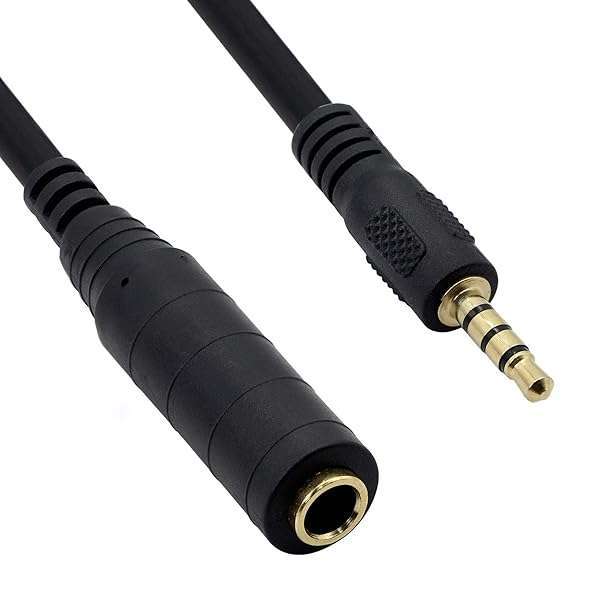 GINTOOYUN "1/4" to 1/8" Audio Adapter: 6.35mm Stereo Jack to 3.5mm TRRS for Guitars, Amplifiers & Home Theater" - View 2 of 8