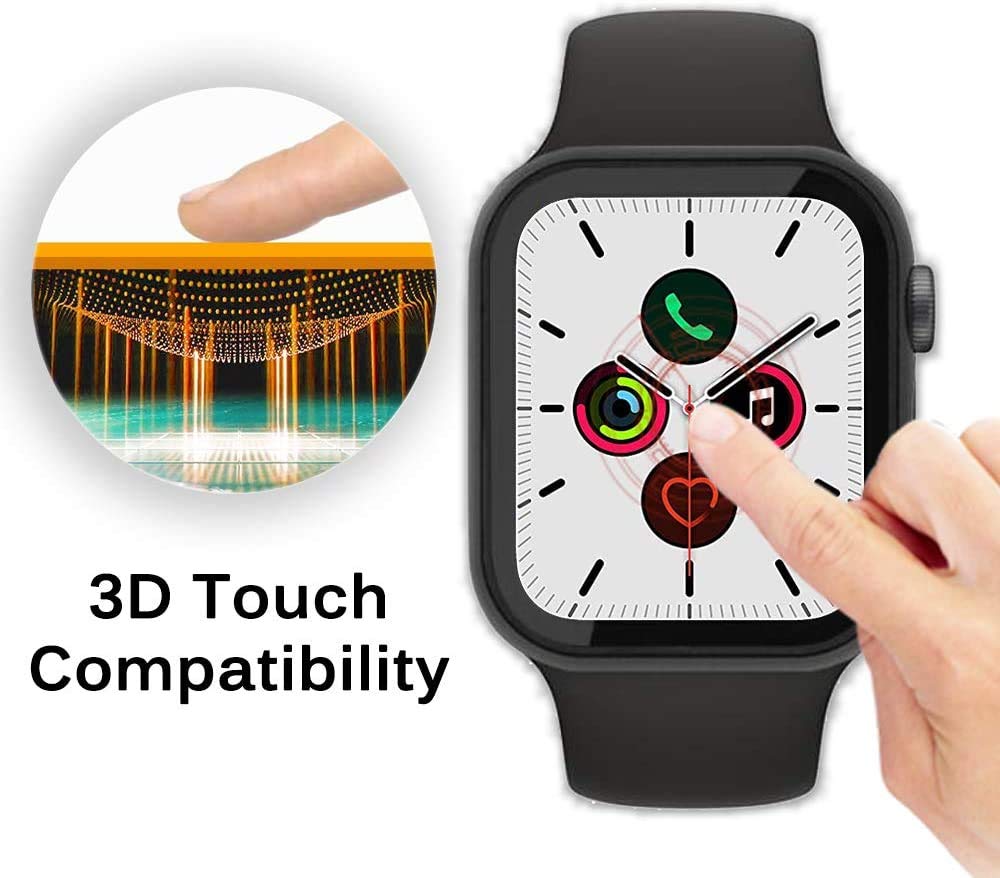 KPYJA 8-Pack Case for Apple Watch Series 3 2 1 42mm Slim Tempered Glass Screen Protector Ultra Thin Overall Protection - View 4 of 7