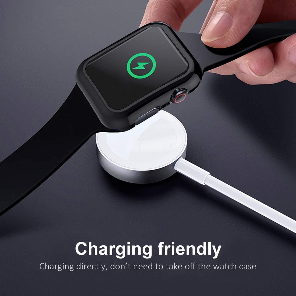 KPYJA 8-Pack Case for Apple Watch Series 3 2 1 42mm Slim Tempered Glass Screen Protector Ultra Thin Overall Protection - View 6 of 7