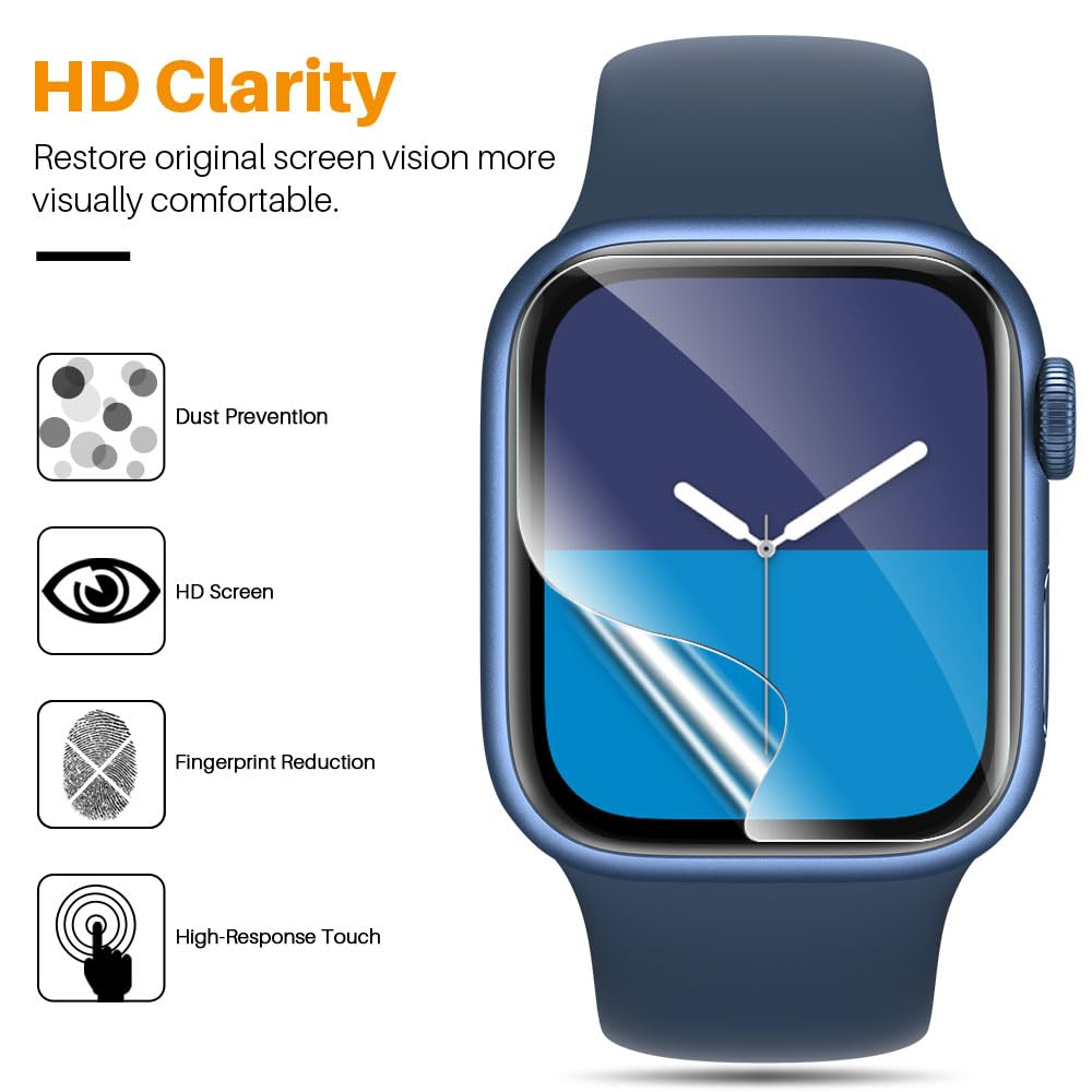 LK 8 Pack Apple Watch 44mm Screen Protector Series 6 5 SE2 Ultra Thin Anti Scratch Touch Sensitive Self Healing Upgrade Soft Film - View 6 of 7