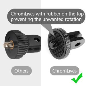 ChromLives Tripod Mount Adapter for GoPro Hero Sony Xiaomi Yi SJCAM Action Cameras Compatible with Standard 1/4 Accessories - View 2 of 7