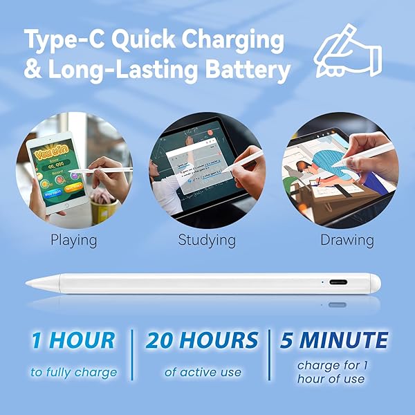 Bbata iPad Pro 11 Inch Stylus Pencil with Replaceable Tip for Drawing Writing and Sketching Compatible with Apple Magnetic Pencil - View 6 of 8