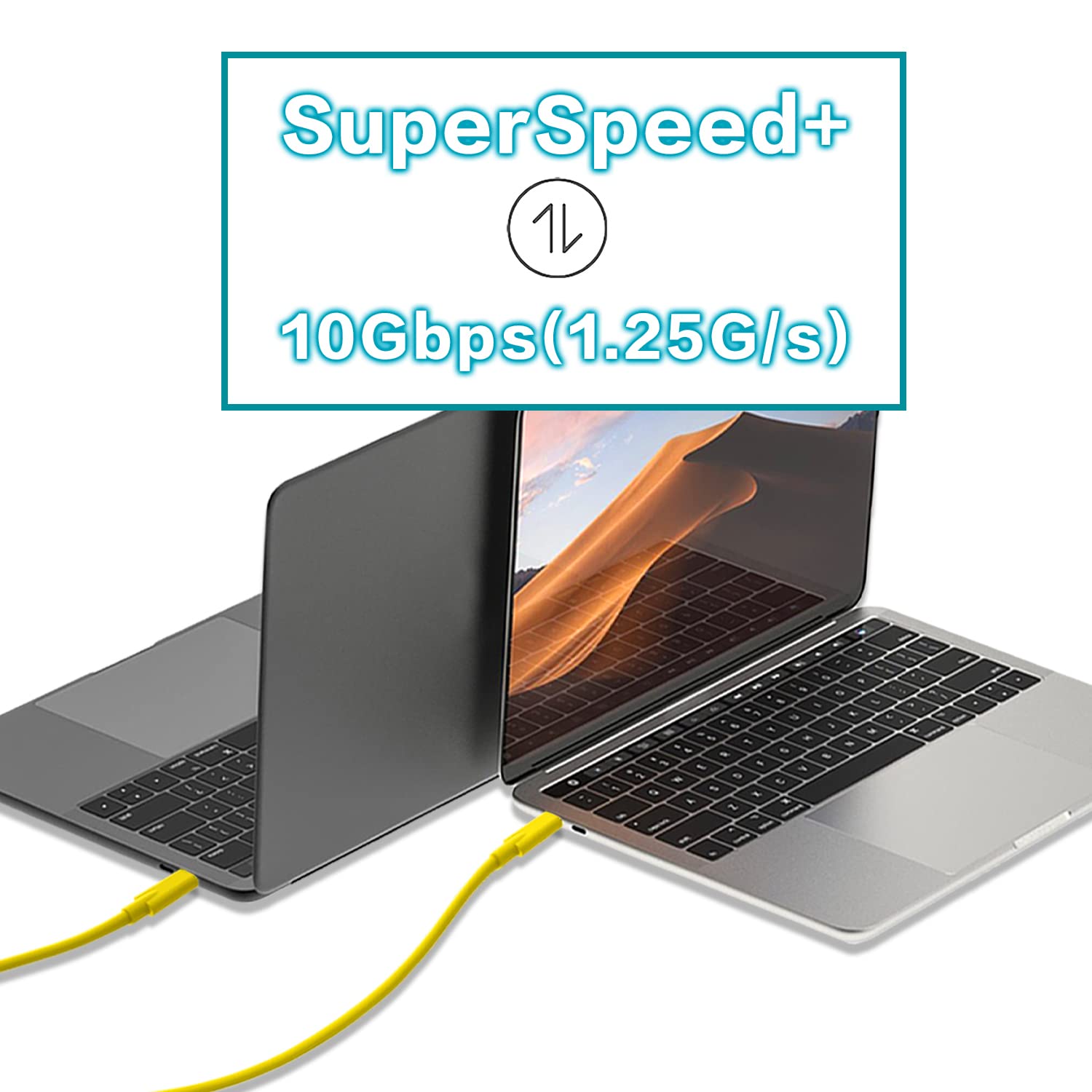 Easonunion USB C to USB C 3.1 Gen 2 Cable 100W PD 10Gbps Data Transfer Fast Charging Type C Cord 3.3Ft Yellow Compatible with Devices - View 3 of 7