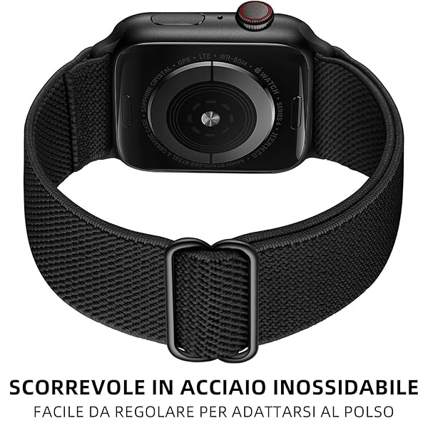 OXWALLEN OXWALLEN Stretch Solo Loop Band for Apple Watch Series 10 9 8 7 6 5 4 SE Ultra Adjustable Elastic Nylon Sport Strap Matte Black - View 4 of 9
