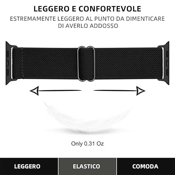 OXWALLEN OXWALLEN Stretch Solo Loop Band for Apple Watch Series 10 9 8 7 6 5 4 SE Ultra Adjustable Elastic Nylon Sport Strap Matte Black - View 7 of 9