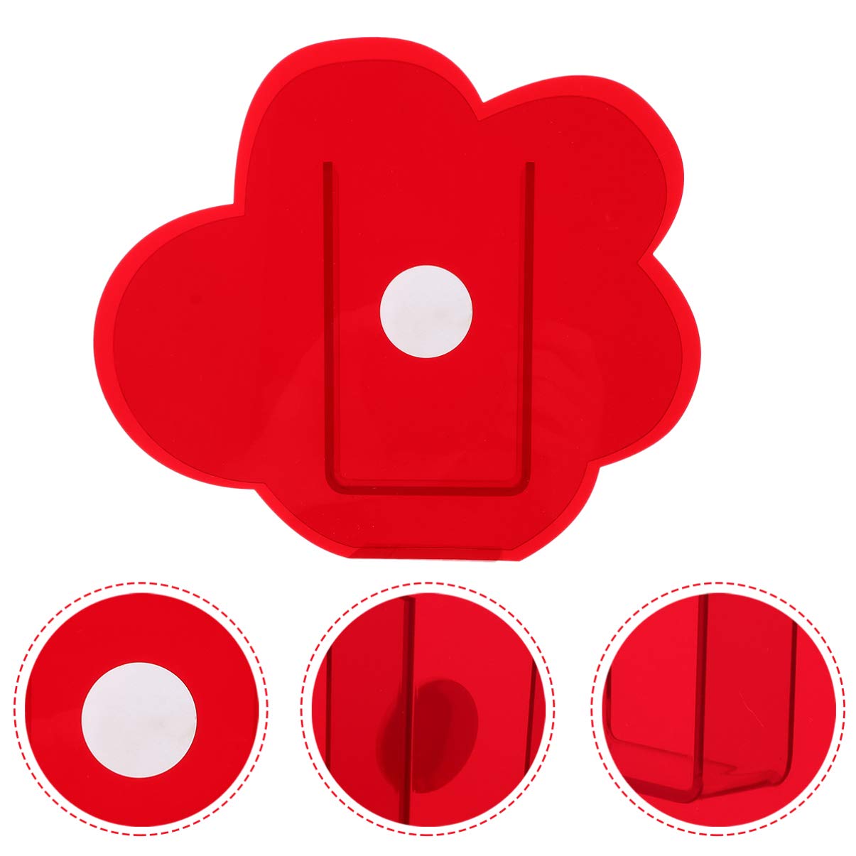 VOSAREA Acrylic Cloud Shaped Vase Elegant Modern Design for Makeup Brushes and Home Office Wedding Decor Red - View 6 of 9