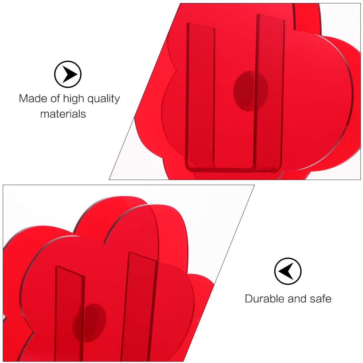 VOSAREA Acrylic Cloud Shaped Vase Elegant Modern Design for Makeup Brushes and Home Office Wedding Decor Red - View 8 of 9