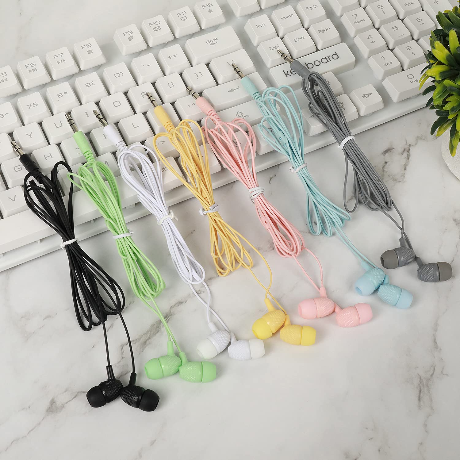 Bulk Kids Earbuds 100 Pack Macaron Colors Durable In-Ear Headphones for Schools Classroom Students Teens Children Gifts - View 7 of 7