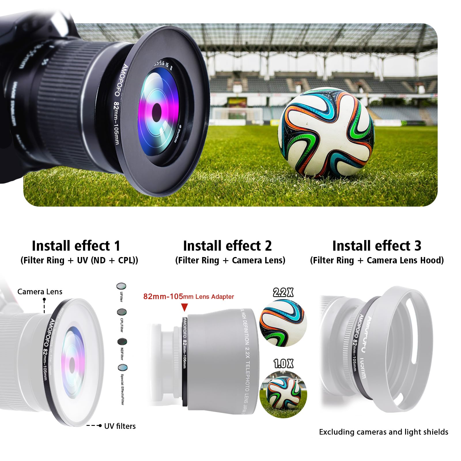 82mm to 105mm Step Up Ring Filter Adapter for Camera UV ND CPL Metal Filter Compatibility - View 5 of 5