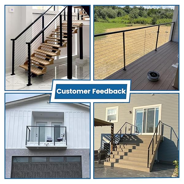 Muzata Buy Muzata 150 ft Black Stainless Steel Cable Railing Kit - T316 Wire Rope, 1800 lb Strength for Indoor/Outdoor Use - View 7 of 8