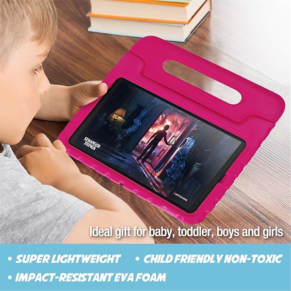 ProCase ProCase Kids Case for Galaxy Tab A7 10.4 (2020) - Shockproof, Lightweight, Convertible Handle Cover in Magenta - View 4 of 10
