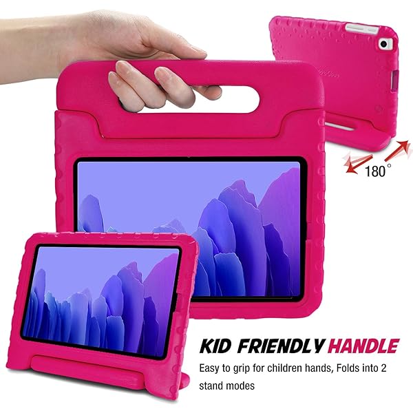 ProCase ProCase Kids Case for Galaxy Tab A7 10.4 (2020) - Shockproof, Lightweight, Convertible Handle Cover in Magenta - View 9 of 10