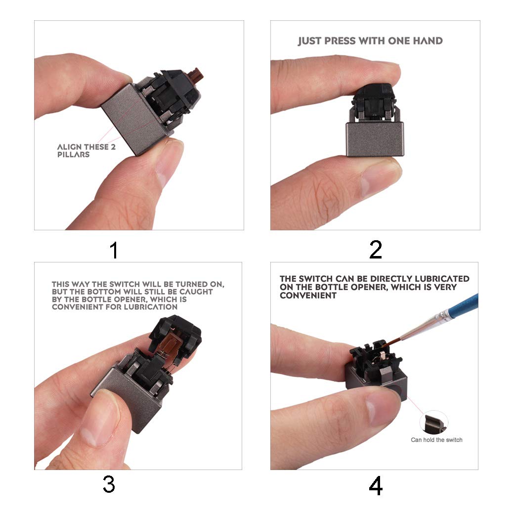 Metal Switch Opener Lubrication Kit for Mechanical Keyboards Cherry MX Switches Aluminum Alloy Keycaps Instant Use - View 5 of 6