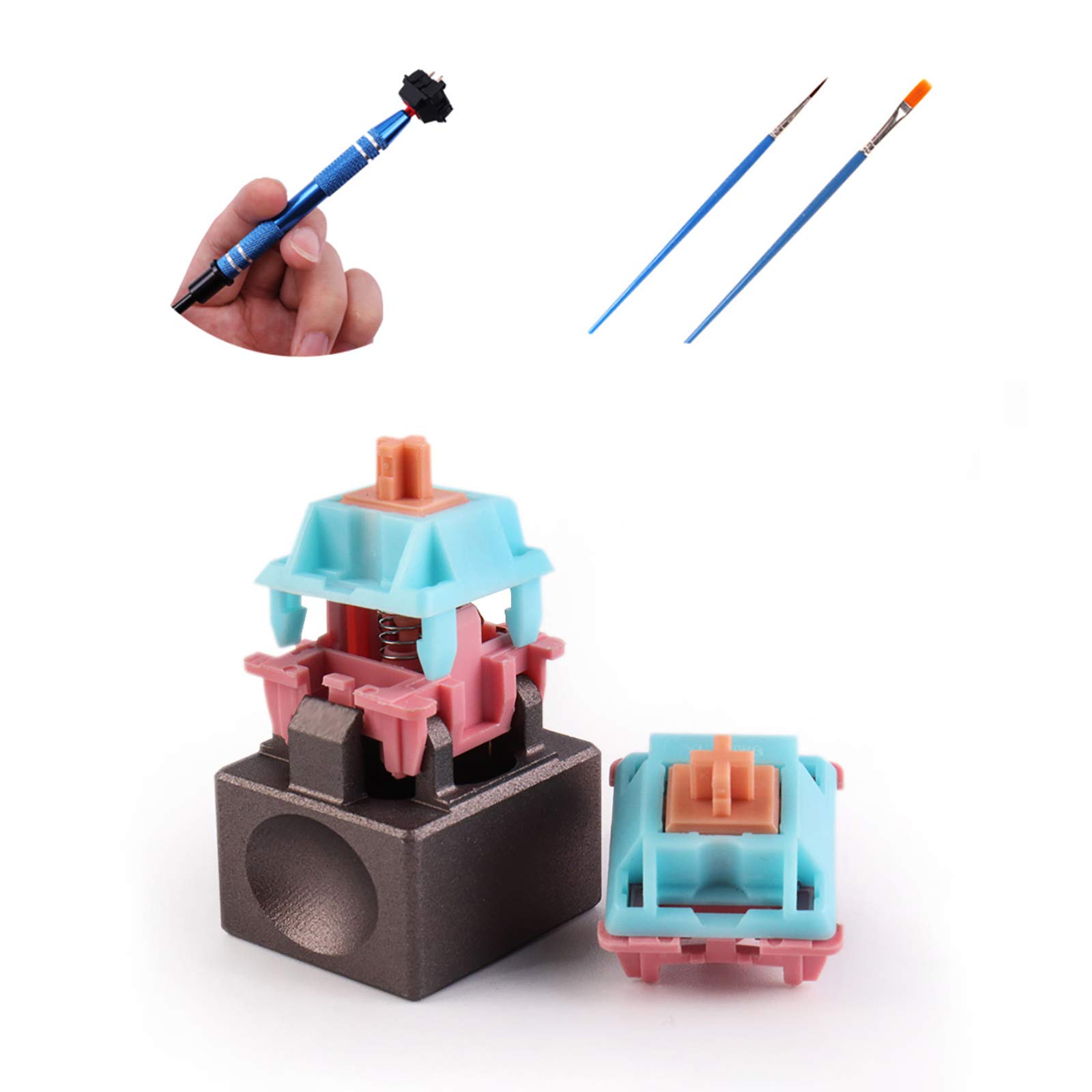 Metal Switch Opener Lubrication Kit for Mechanical Keyboards Cherry MX Switches Aluminum Alloy Keycaps Instant Use