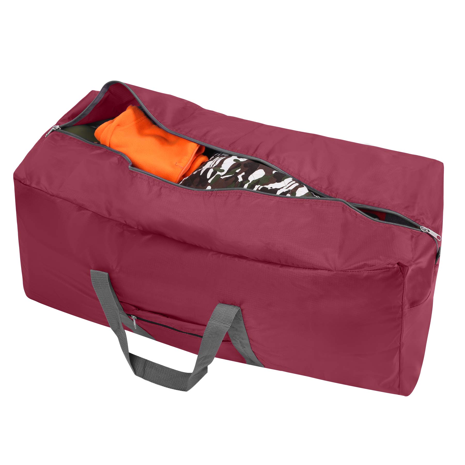 REDCAMP 100L Extra Large Water Resistant Lightweight Foldable Duffle Bag for Outdoor Camping Red - View 6 of 7