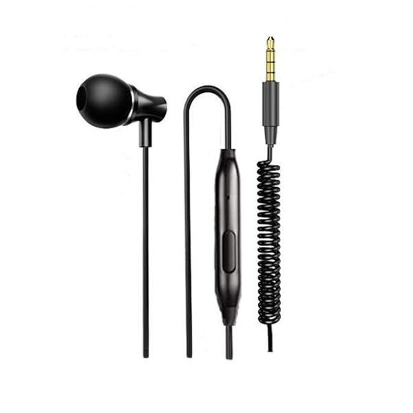 LINHUIPAD K8 In-Ear Stereo Mono Earbuds with Mic - Noise Isolating, 3.5mm Plug, Metal Design & Reinforced Cord