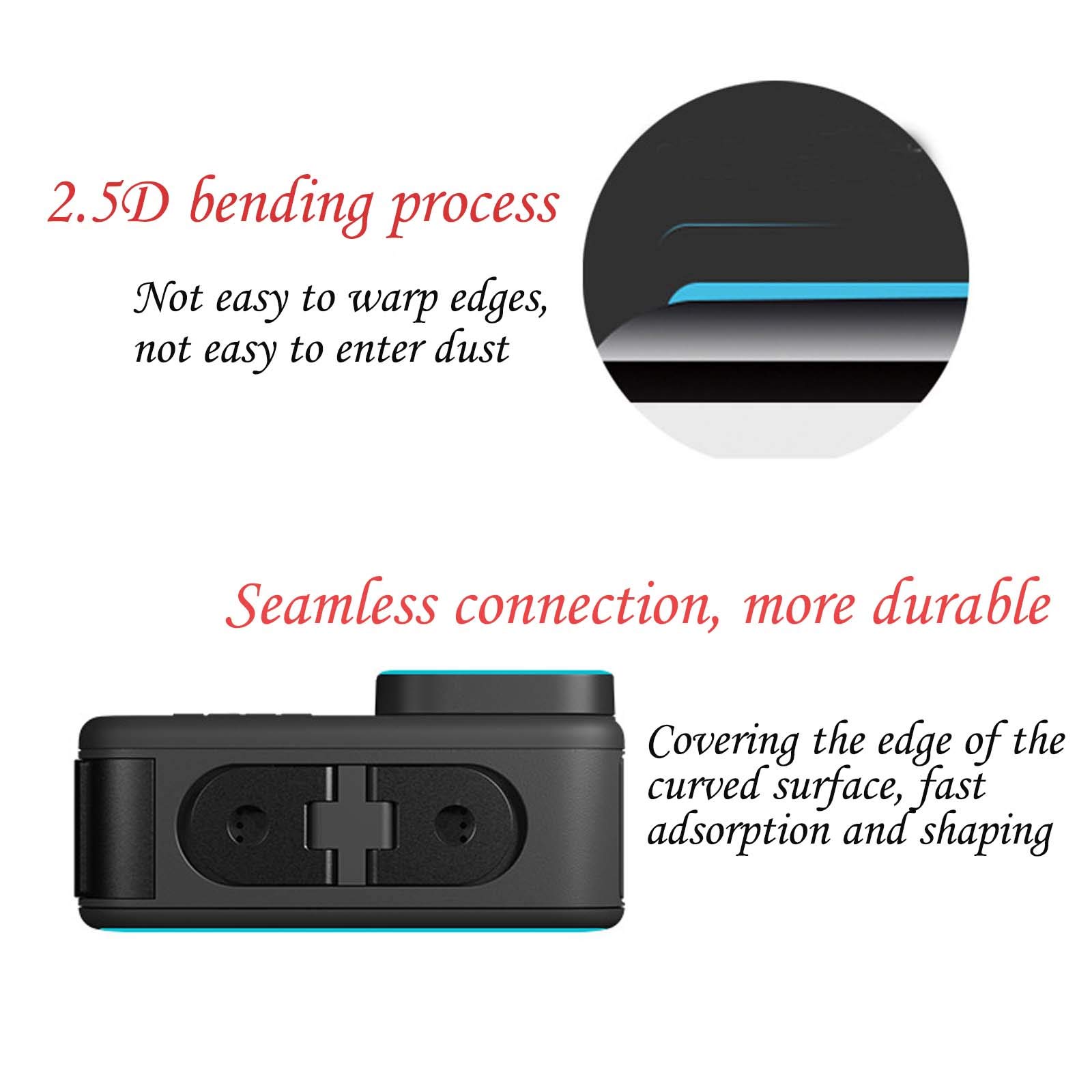 PCTC Ultrathin Clear Tempered Glass Screen Protector for GoPro Hero 9 10 11 12 Black 2 Pack - View 4 of 8