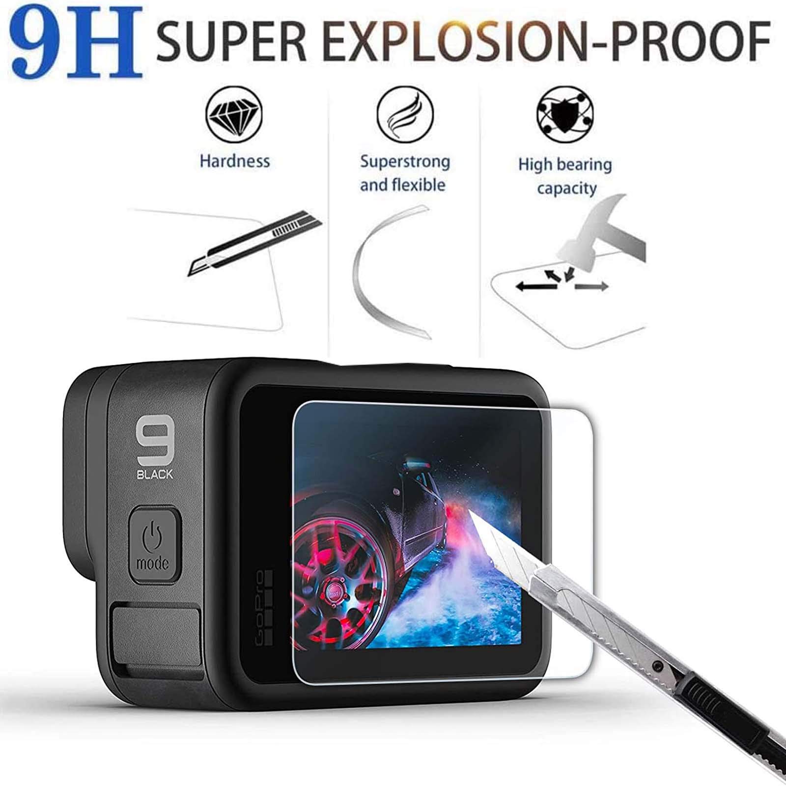 PCTC Ultrathin Clear Tempered Glass Screen Protector for GoPro Hero 9 10 11 12 Black 2 Pack - View 6 of 8