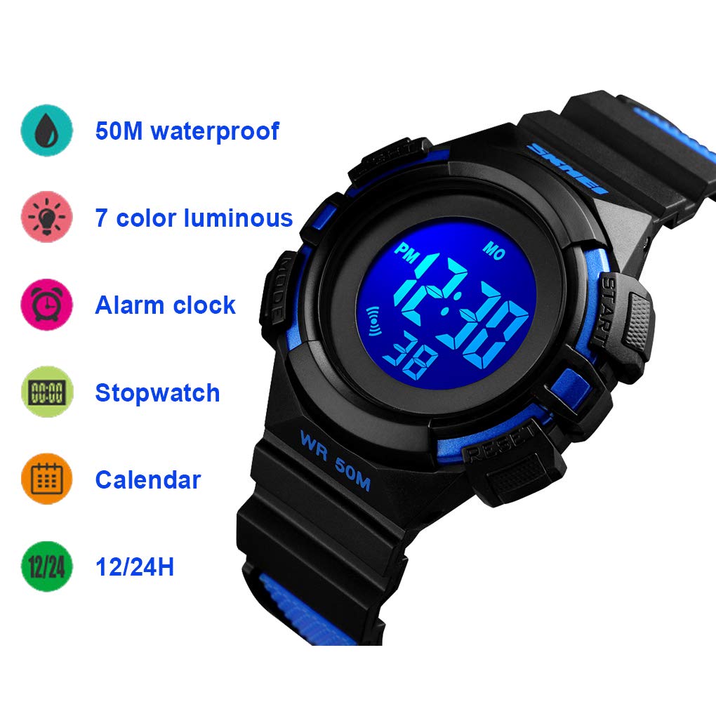 CakCity Kids Waterproof Digital Sport Watch with Alarm Luminous Stopwatch for Boys and Girls Ages 5-10 - View 2 of 7