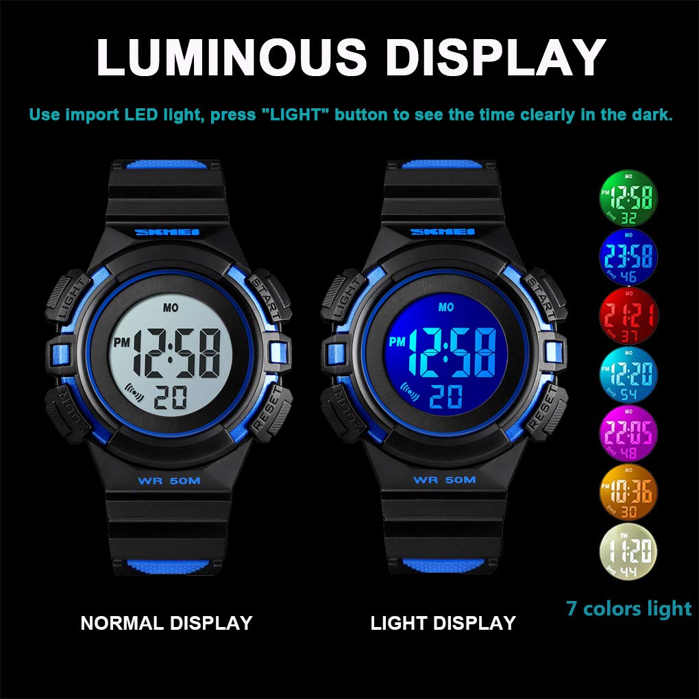 CakCity Kids Waterproof Digital Sport Watch with Alarm Luminous Stopwatch for Boys and Girls Ages 5-10 - View 4 of 7