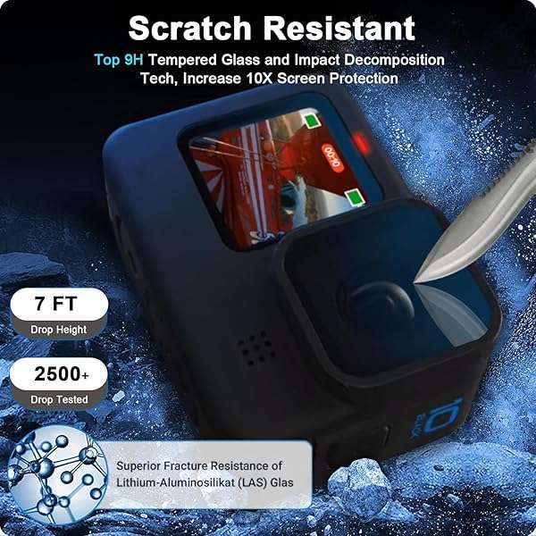 FiTSTILL FiTSTILL 10PCS Screen Protector Kit for GoPro Hero 12/11/10/9 - Ultra Clear Tempered Glass & Lens Cover Accessories - View 6 of 11