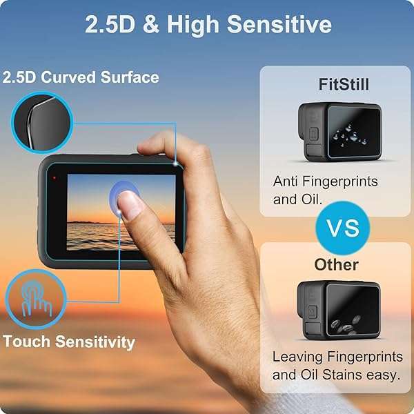 FiTSTILL FiTSTILL 10PCS Screen Protector Kit for GoPro Hero 12/11/10/9 - Ultra Clear Tempered Glass & Lens Cover Accessories - View 7 of 11