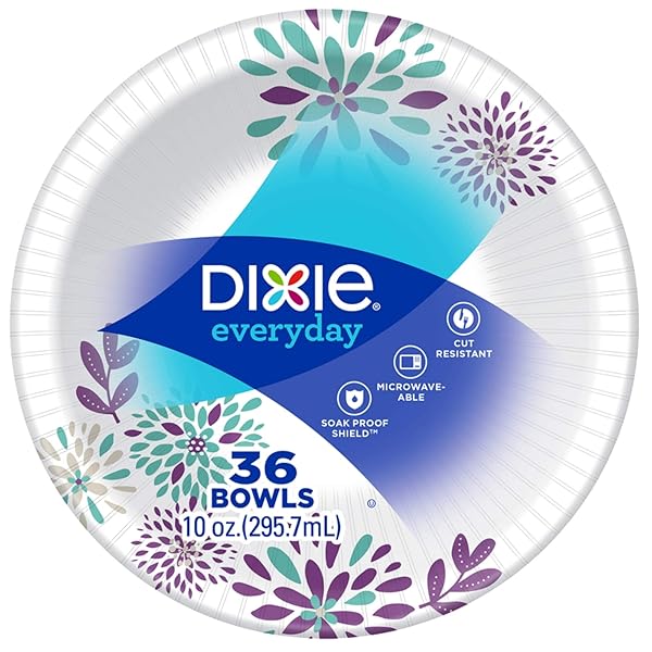 Dixie Buy Dixie Paper Bowls 10 oz - 36 Count Disposable Dessert & Lunch Bowls for Easy Serving