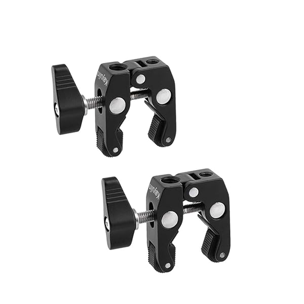 Kayulin Kayulin Super Crab Clamp 1/4"-20 Mounting Points for Photo Studio Kit 2 Piece Black