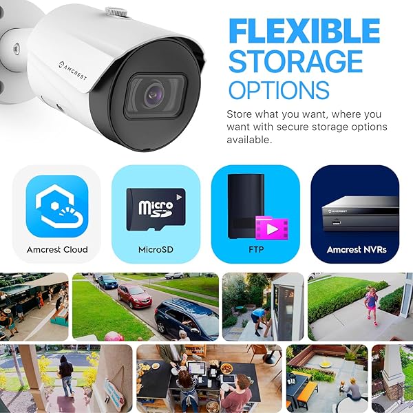 Amcrest Amcrest UltraHD 5MP Outdoor POE Camera 2592 x 1944p Bullet IP Security Camera, Outdoor IP67 Waterproof, 103° Viewing Angle, 2.8mm Lens, 98.4ft Night Vision, 5-Megapixel, IP5M-B1186EW-28MM (White) - View 8 of 11