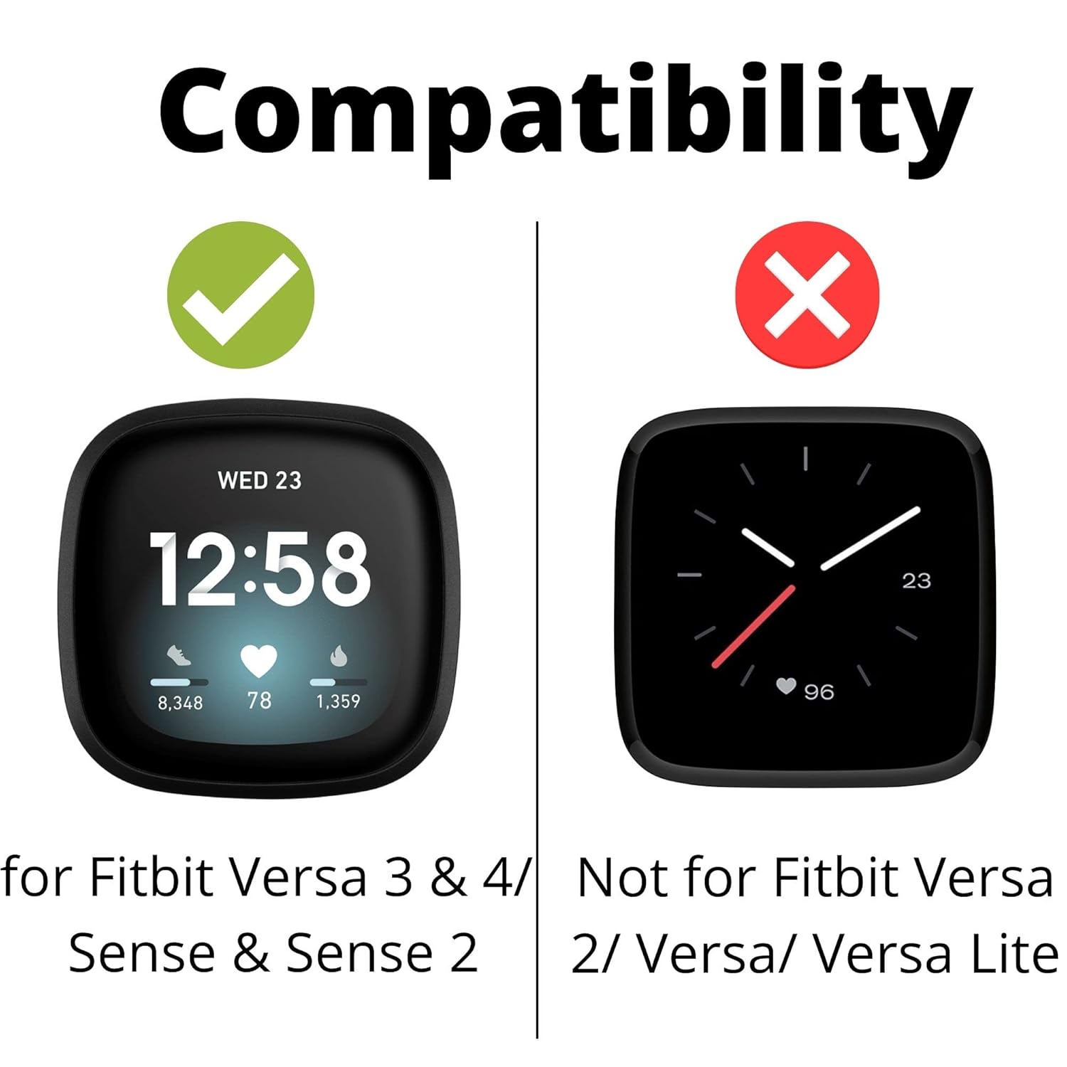 Moolia Moolia Slim Leather Replacement Strap for Fitbit Versa 4 Versa 3 Sense 2 Women Black Genuine Leather Wristband - View 4 of 9