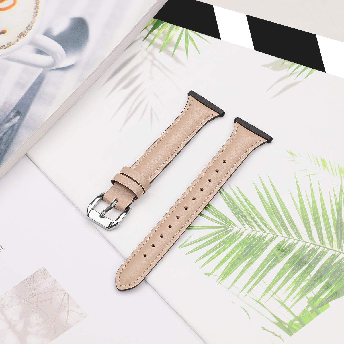 Moolia Stylish Moolia Leather Replacement Band for Fitbit Versa 4/3 & Sense 2 - Slim, Genuine Leather Strap for Women - View 4 of 6