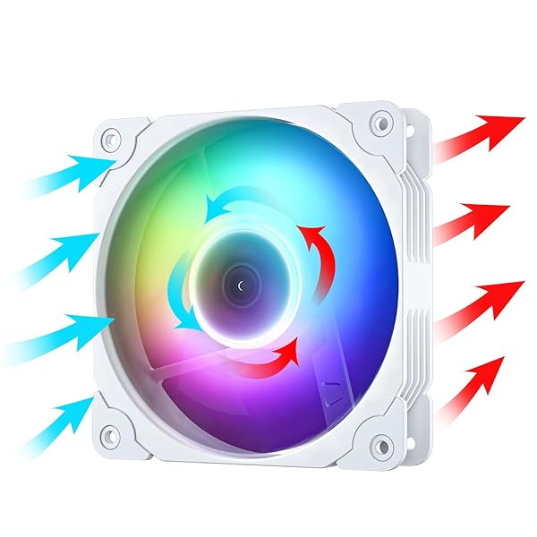 Vetroo Vetroo 3-Pack 120mm RGB PWM Computer Case Fans with Controller Hub - High Performance Cooling in White - View 7 of 10