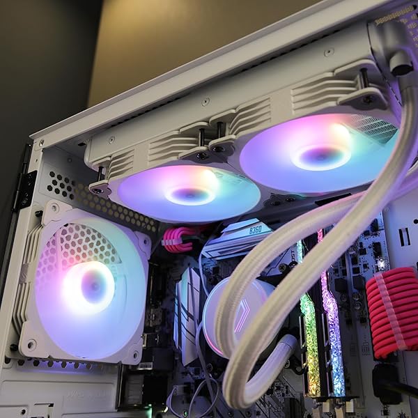 Vetroo Vetroo 3-Pack 120mm RGB PWM Computer Case Fans with Controller Hub - High Performance Cooling in White - View 10 of 10