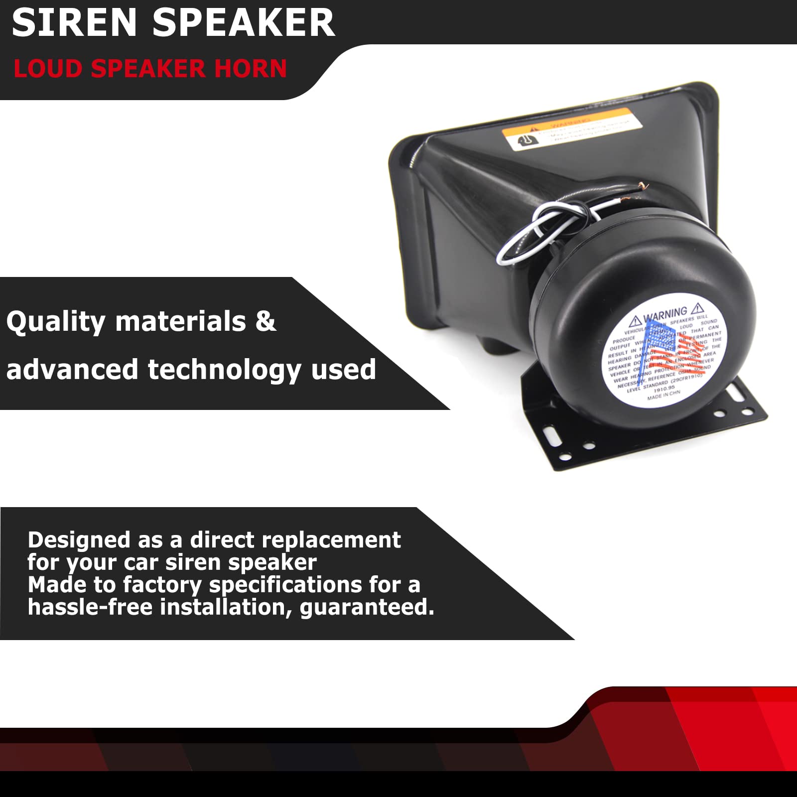 FEXON High Performance Siren Speaker for 100 to 200 Watt Systems Ideal for Emergency and Alert Applications - View 3 of 7