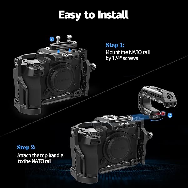 Nitze Buy Nitze NATO Handle: Mini Camera Top Handle with Quick Release Clamp & Cold Shoe Adapter for Rigs - PA28M-AK - View 5 of 9