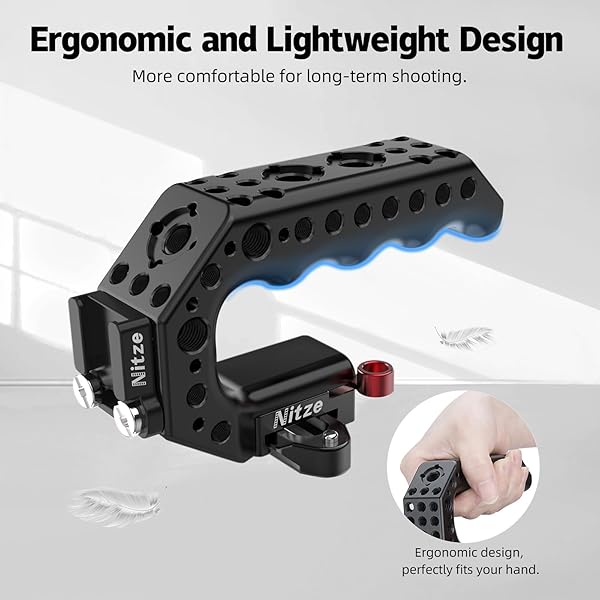 Nitze Buy Nitze NATO Handle: Mini Camera Top Handle with Quick Release Clamp & Cold Shoe Adapter for Rigs - PA28M-AK - View 6 of 9