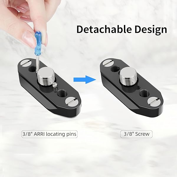 Nitze Nitze NATO Rail with 3/8Â” Screw with Removable ARRI Locating Pins - N49-D3/8 - View 5 of 9