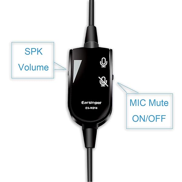 Earsinger Buy Earsinger M214C 2.5mm Headset with Mic & Volume Control - Compatible with Polycom, Cisco, Uniden, AT&T & More - View 8 of 8