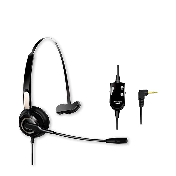 Earsinger Buy Earsinger M214C 2.5mm Headset with Mic & Volume Control - Compatible with Polycom, Cisco, Uniden, AT&T & More - View 2 of 8